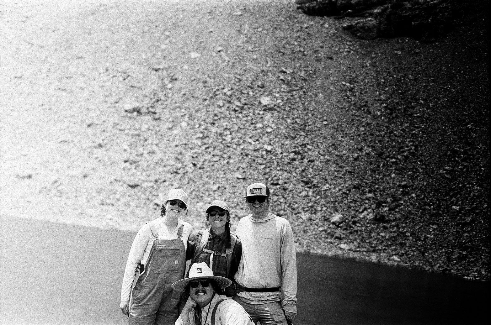 2025 field team, in front of mountain lake